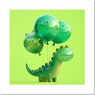 Dinosaur Balloons IX Posters and Art